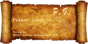 Pekker Iziás névjegykártya